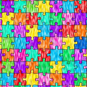 stained glass spectrum colors puzzle pieces for autism