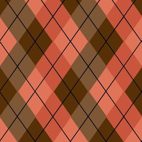Overlapping Argyle Plaid in Cherry and Chocolate