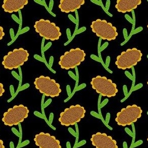 Sunflower Whimsy, Black