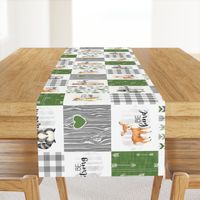 Woodland Buddies//Green - Wholecloth Cheater Quilt - Rotated