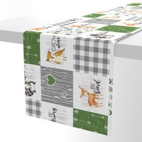 Woodland Buddies//Green - Wholecloth Cheater Quilt - Rotated