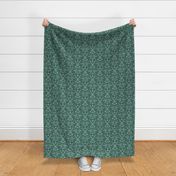 Soft Damask on Pine Green