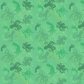 Bubbly Green octopus-small