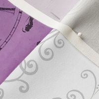 Clock Butterfly Tea Towel Purple