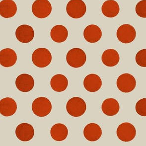 Red Textured Polka Dot on Natural