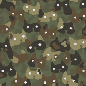 Ghostly camouflaging cats are watching you in khaki