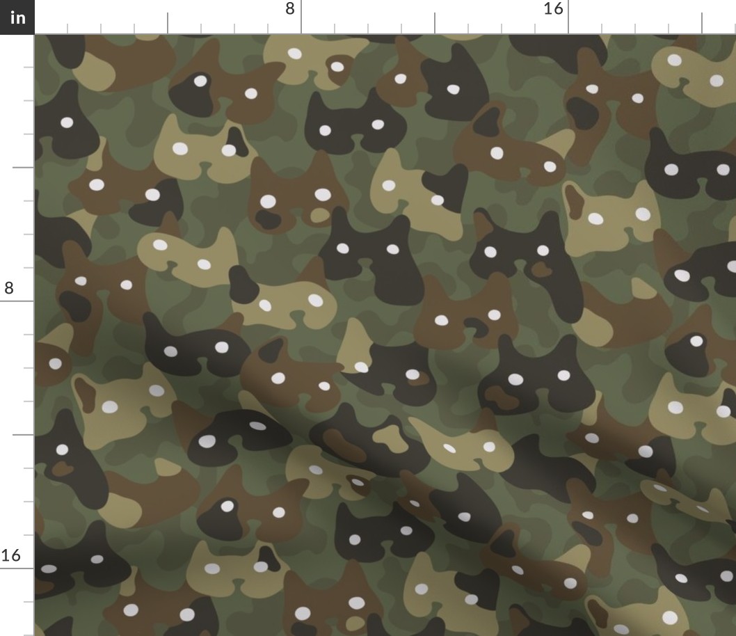 Ghostly camouflaging cats are watching you in khaki