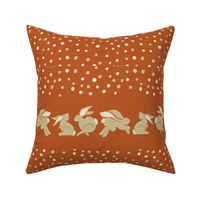 Rabbit dots terracotta pillow 