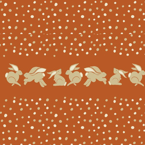 Rabbit dots terracotta pillow 