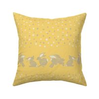 Rabbit dots yellow pillow ca