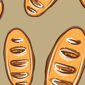 seamless pattern of bread loaves