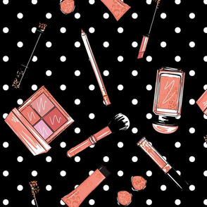 Illustration of makeup artist pattern seamless