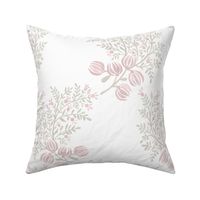 Putty and Blush On white EMMA FLORAL TOSS.