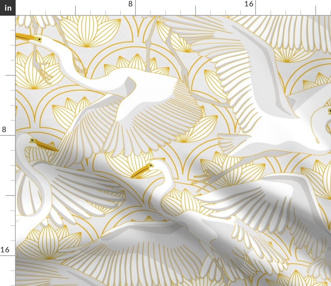 Herons Art Deco_Gold and Gray_200Size