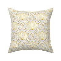 Water Lilies Art Deco_Gold and Gray_200Size