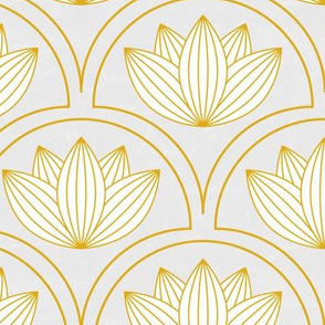 Water Lilies Art Deco_Gold and Gray_200Size