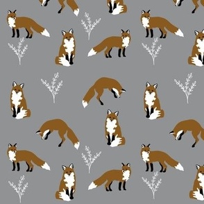 Clever Fox on gray