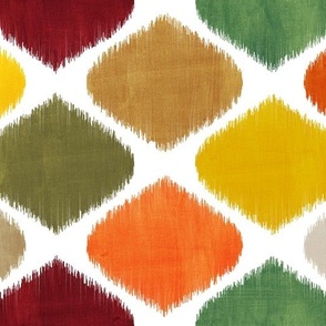 Autumn Watercolor Mid Century Modern Abstract Leaf Pattern // Olive, Dark Mint, Green, Saffron Yellow, Rust, Wine Red, Coffee, Brown, Khaki, White // 342 DPI