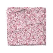 Floral Doodles Seamless Repeat Pattern in Rose Pink 