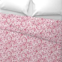 Floral Doodles Seamless Repeat Pattern in Rose Pink 