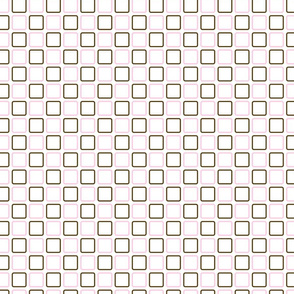 60s mod squares pink and chocolate on white