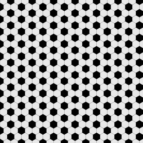 Mini Classic Soccer Football Hexagonal Black and White Seamless Print Repeat