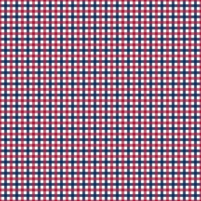 USA Red, White and Blue Classic 1/4 Inch Gingham Check