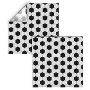 Small Classic Soccer Football Hexagonal Black and White Seamless Print Repeat