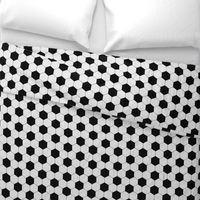 Small Classic Soccer Football Hexagonal Black and White Seamless Print Repeat