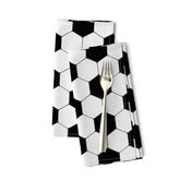 Small Classic Soccer Football Hexagonal Black and White Seamless Print Repeat