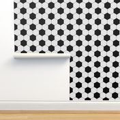 Small Classic Soccer Football Hexagonal Black and White Seamless Print Repeat