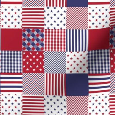 USA Micro Flag Patchwork Quilt Squares