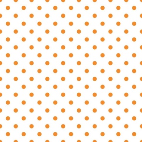 White With Orange Polka Dots - Medium (Rainbow Collection)