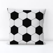 Classic Soccer Football Hexagonal Black and White Seamless Print Repeat