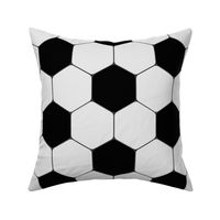 Classic Soccer Football Hexagonal Black and White Seamless Print Repeat