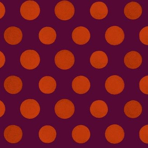 Red Textured Polka Dots on Aubergine