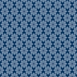 Geometric Floral in Light Blue on Classic Blue - Small