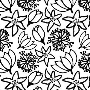 Black outlined flowers 
