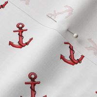 Red anchors on white 