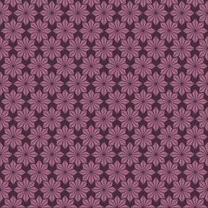 Geometric Floral in Purple on Plum - Small