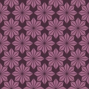 Geometric Floral in Purple on Plum - Medium