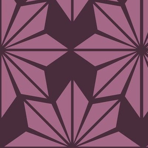 Geometric Floral in Purple on Plum - Large