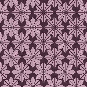 Geometric Floral in Lavender on Plum Purple - Medium