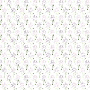 Dainty Spring Florals Pattern 1 - Pink and Purple [White] - Small Scale
