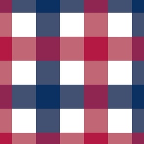 USA Red, White and Blue Mega 3 Inch Gingham Check