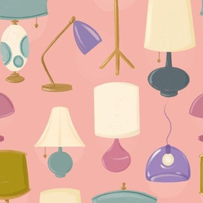 Retro Lamps (pink background)