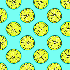 Blue Lemonade Lemon Slice Pattern