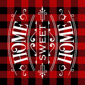 Home Sweet Home Red Buffalo Plaid 54 x 36 inches