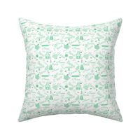  Nana Grandmother Grandma Hygge Kitchen Vector Motifs and Symbols in Mint on White