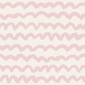 Light pink loops squiggles on off white